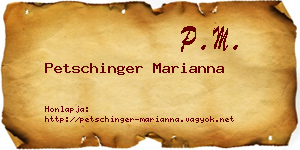 Petschinger Marianna névjegykártya